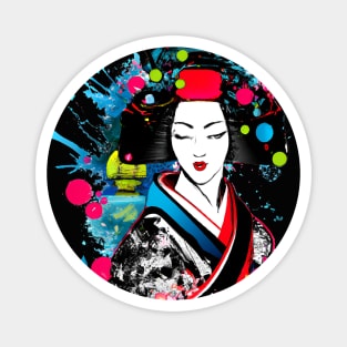 Geisha painting - colorful japan lovers design Magnet